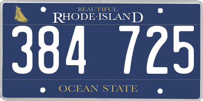 RI license plate 384725