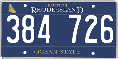 RI license plate 384726