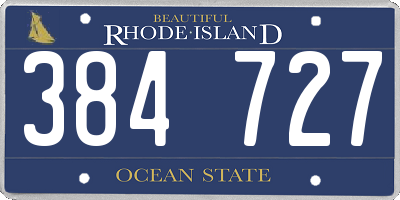 RI license plate 384727