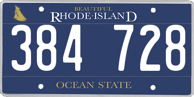 RI license plate 384728