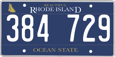 RI license plate 384729