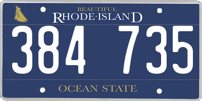 RI license plate 384735