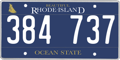 RI license plate 384737