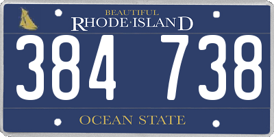 RI license plate 384738