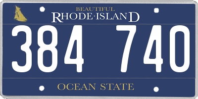 RI license plate 384740