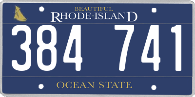 RI license plate 384741