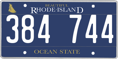 RI license plate 384744
