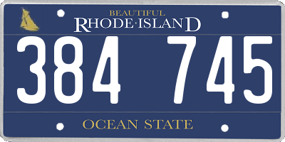 RI license plate 384745
