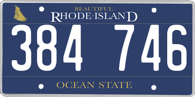 RI license plate 384746