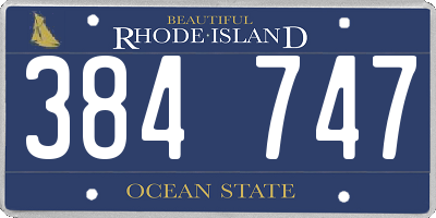 RI license plate 384747