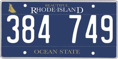 RI license plate 384749