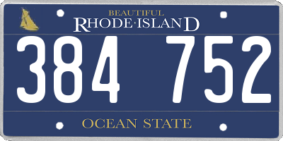 RI license plate 384752