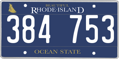 RI license plate 384753
