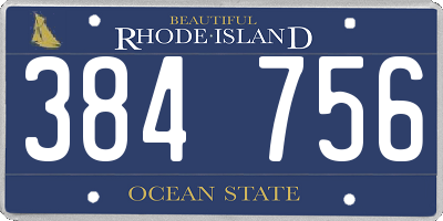 RI license plate 384756