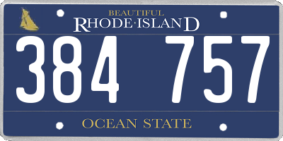 RI license plate 384757