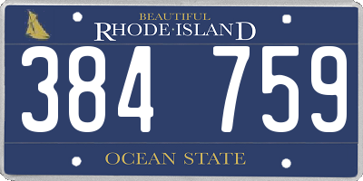 RI license plate 384759