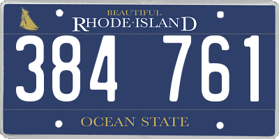 RI license plate 384761