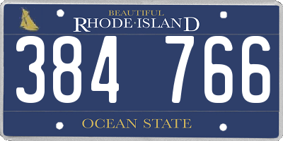 RI license plate 384766