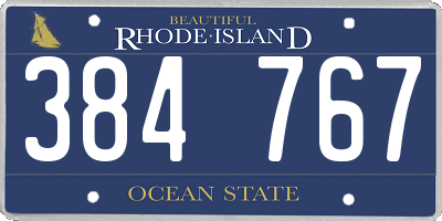 RI license plate 384767