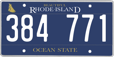 RI license plate 384771