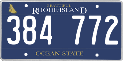 RI license plate 384772
