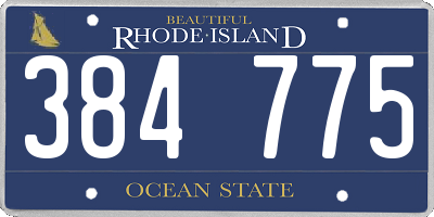 RI license plate 384775