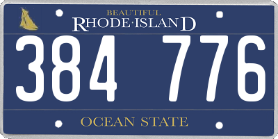 RI license plate 384776