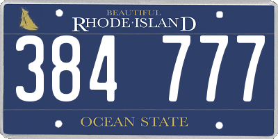 RI license plate 384777