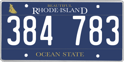 RI license plate 384783