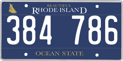 RI license plate 384786