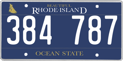 RI license plate 384787