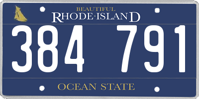 RI license plate 384791