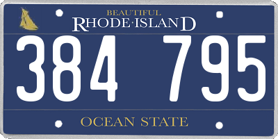 RI license plate 384795