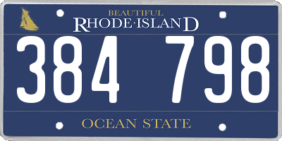 RI license plate 384798