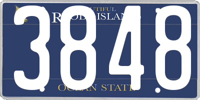 RI license plate 3848