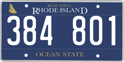 RI license plate 384801