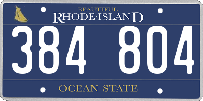 RI license plate 384804