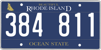 RI license plate 384811