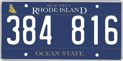 RI license plate 384816