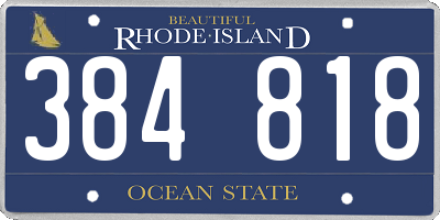 RI license plate 384818