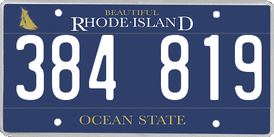 RI license plate 384819