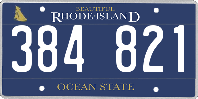 RI license plate 384821