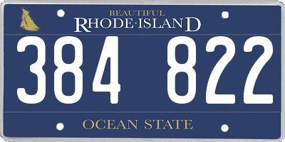 RI license plate 384822