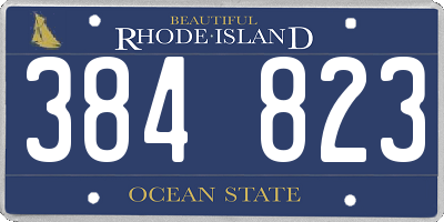 RI license plate 384823
