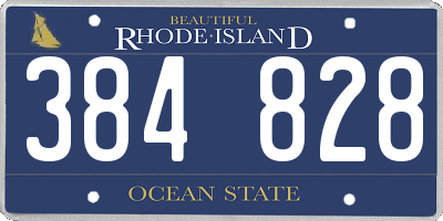 RI license plate 384828