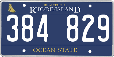RI license plate 384829