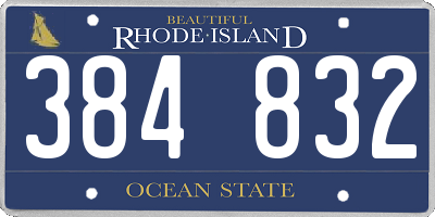 RI license plate 384832