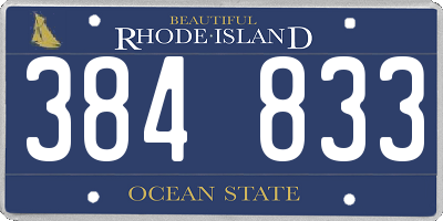 RI license plate 384833