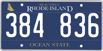 RI license plate 384836