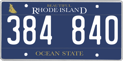 RI license plate 384840